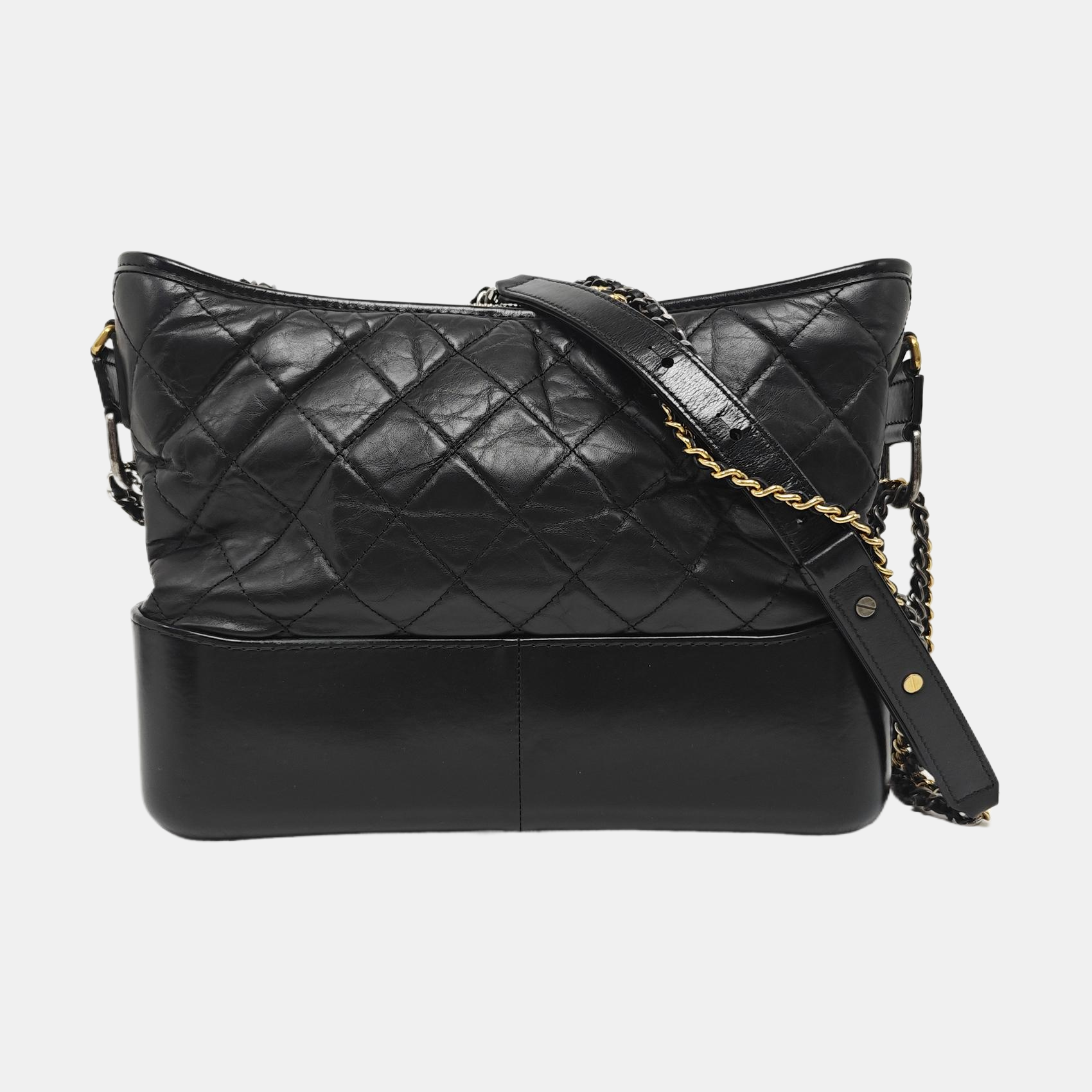 GABRIELLE Large Quilted Calfskin Black