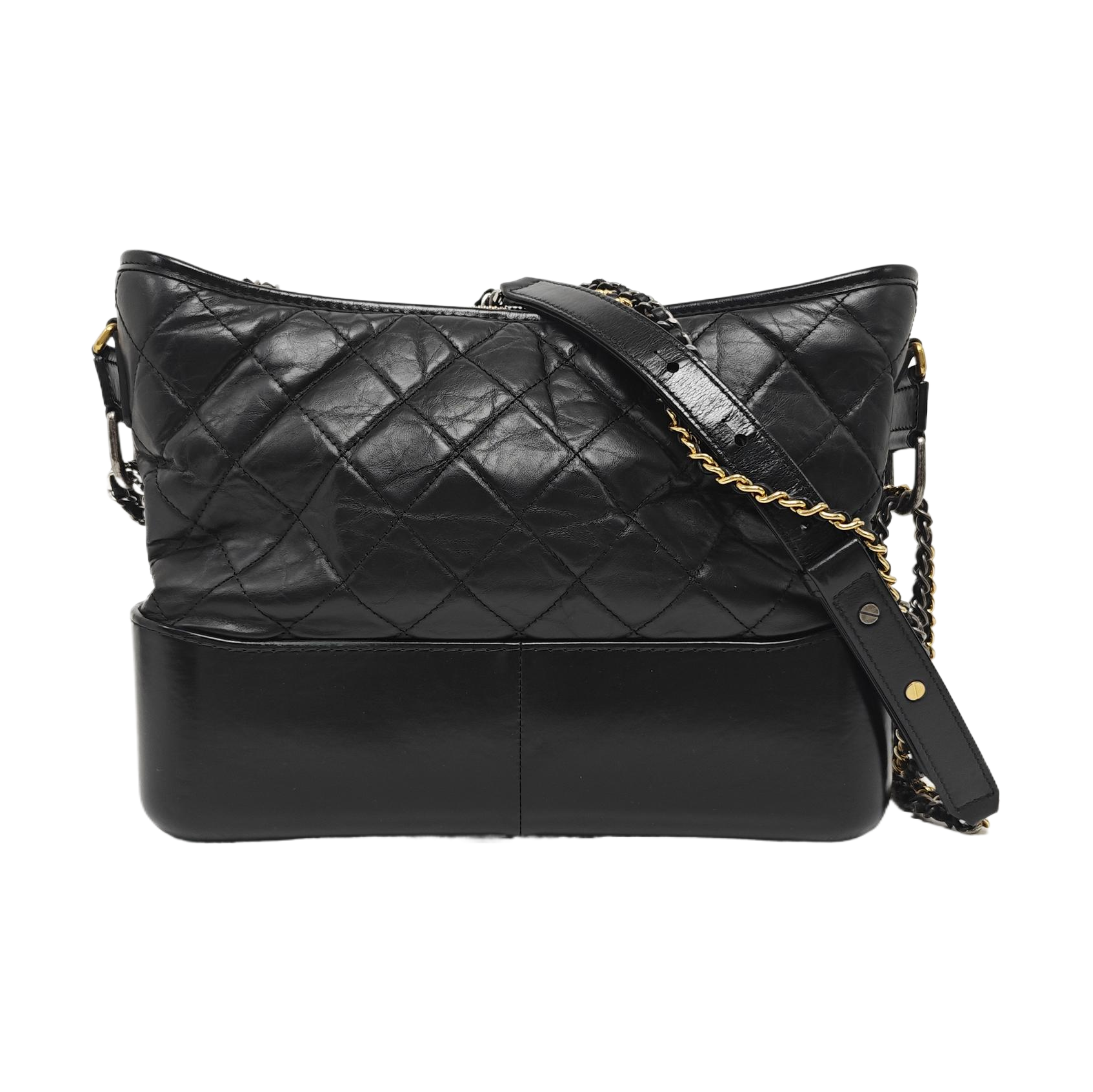 GABRIELLE Large Quilted Calfskin Black