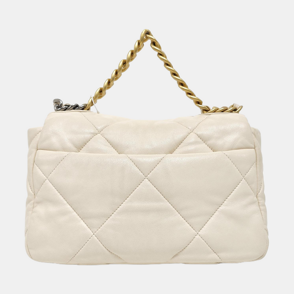 CHANEL 19 Small Quilted Lambskin Beige