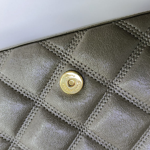 KATE Medium Quilted Calfskin Gray