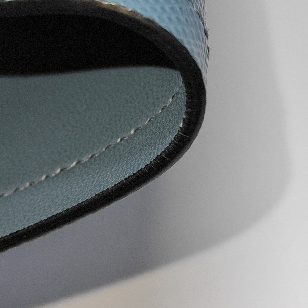 Double Medium Saffiano Calfskin Blue