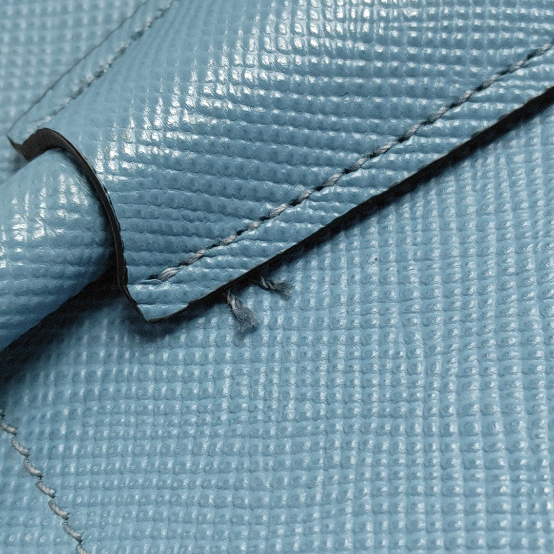 Double Medium Saffiano Calfskin Blue