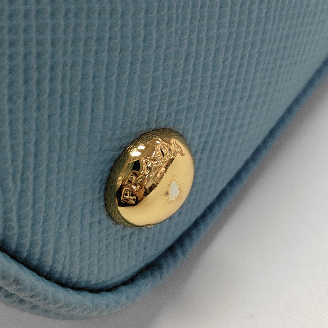 Double Medium Saffiano Calfskin Blue