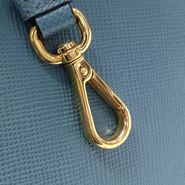Double Medium Saffiano Calfskin Blue