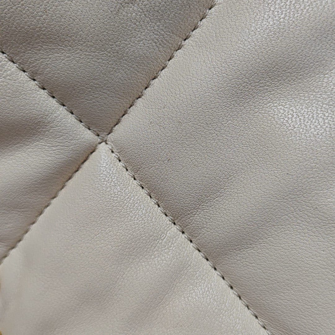 CHANEL 19 Small Quilted Lambskin Beige