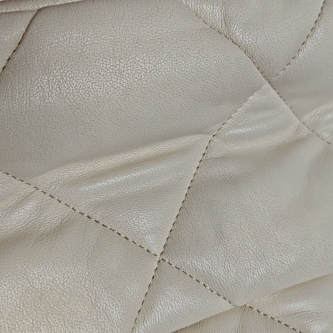 CHANEL 19 Small Quilted Lambskin Beige