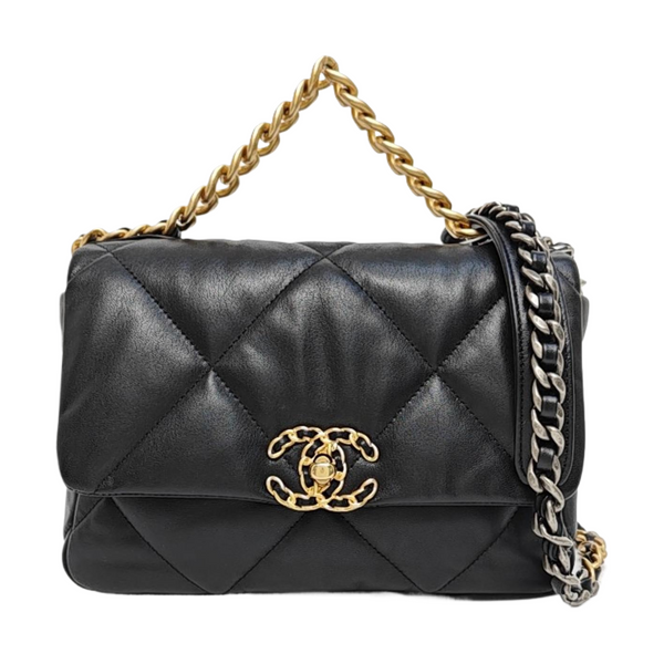 CHANEL 19 Small Quilted Lambskin Black