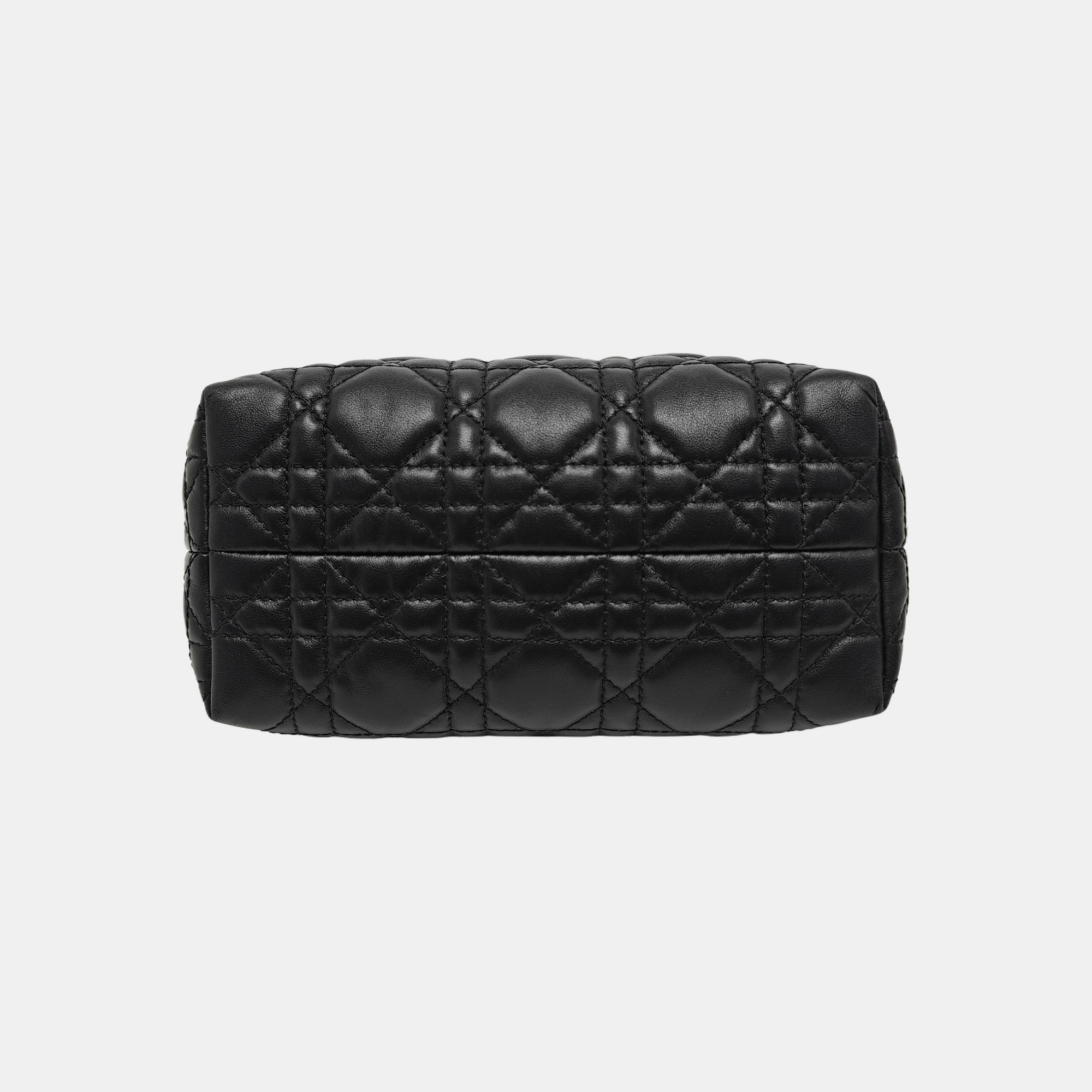 Jolie Top Handle Mini Cannage Lambskin Black