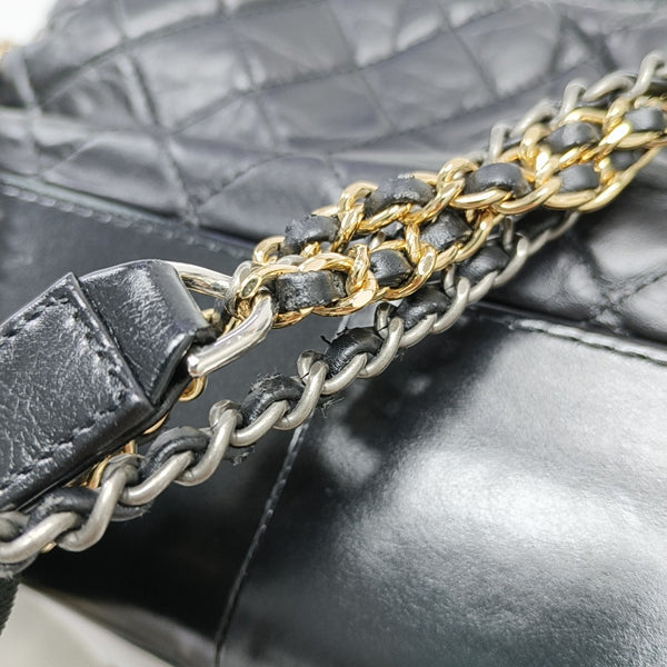 GABRIELLE Large Quilted Calfskin Black