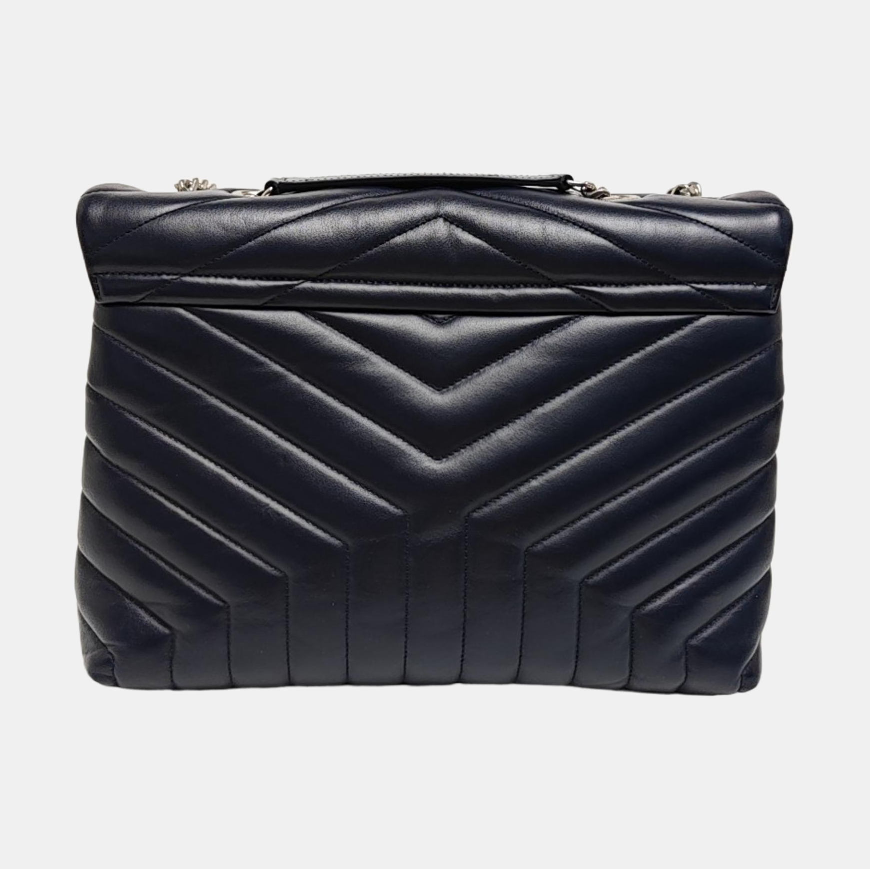 LOULOU Medium Chevron Calfskin Blue