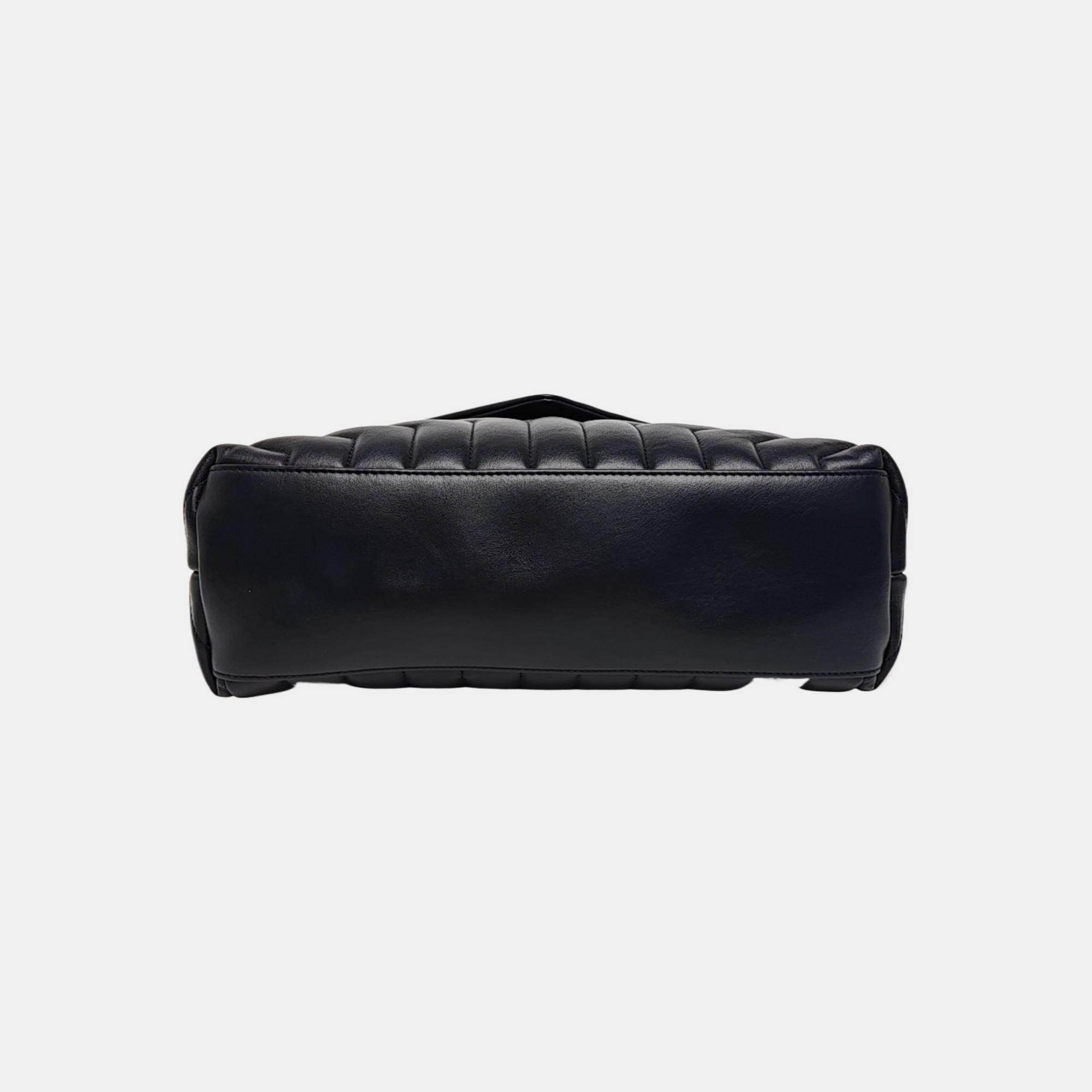 LOULOU Medium Chevron Calfskin Blue