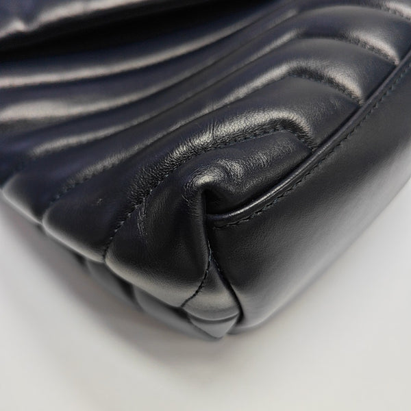 LOULOU Medium Chevron Calfskin Blue
