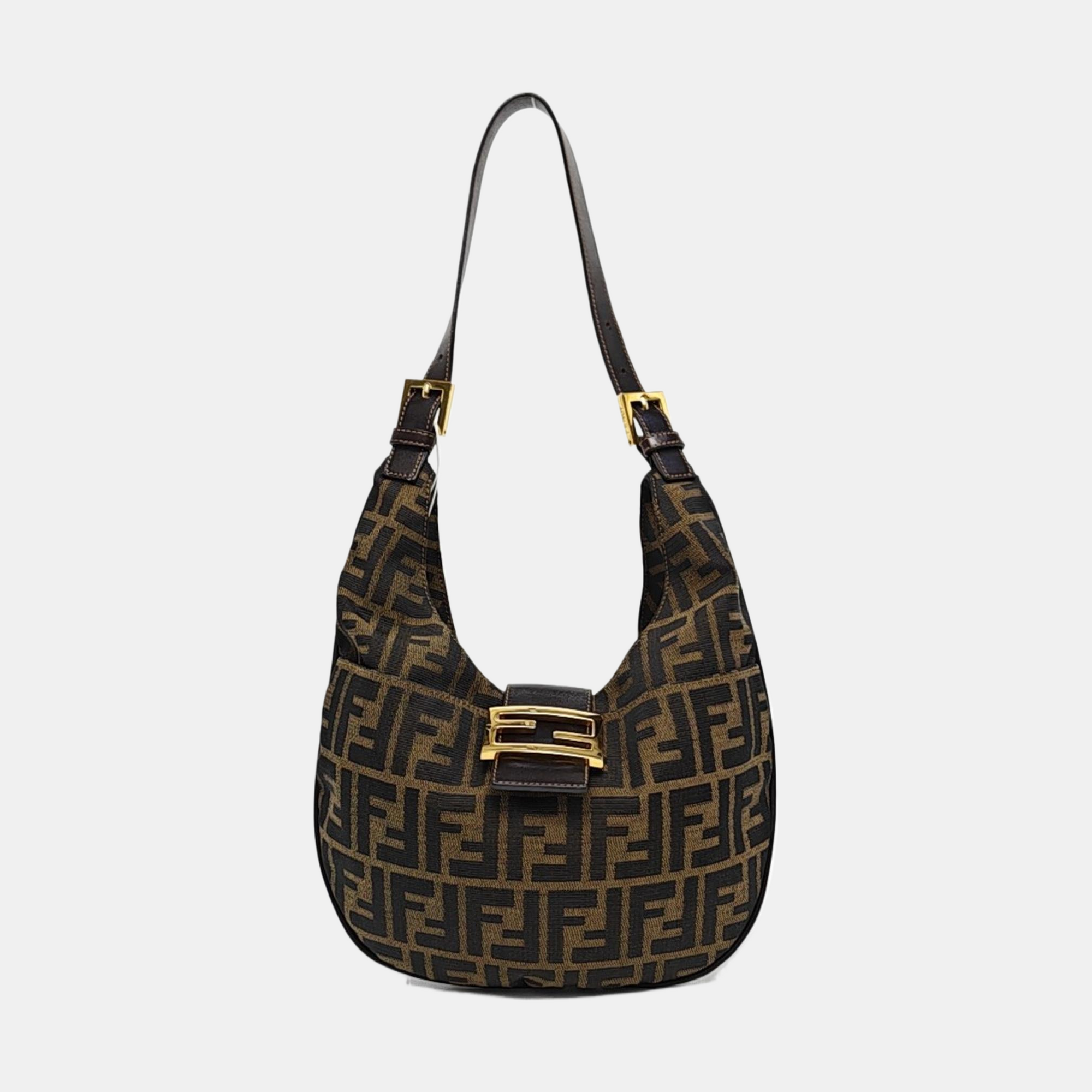 Monogram Canvas Shoulder Bag Brown