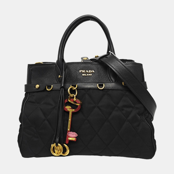 Gaufre Quilted Nylon Black