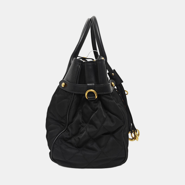 Gaufre Quilted Nylon Black
