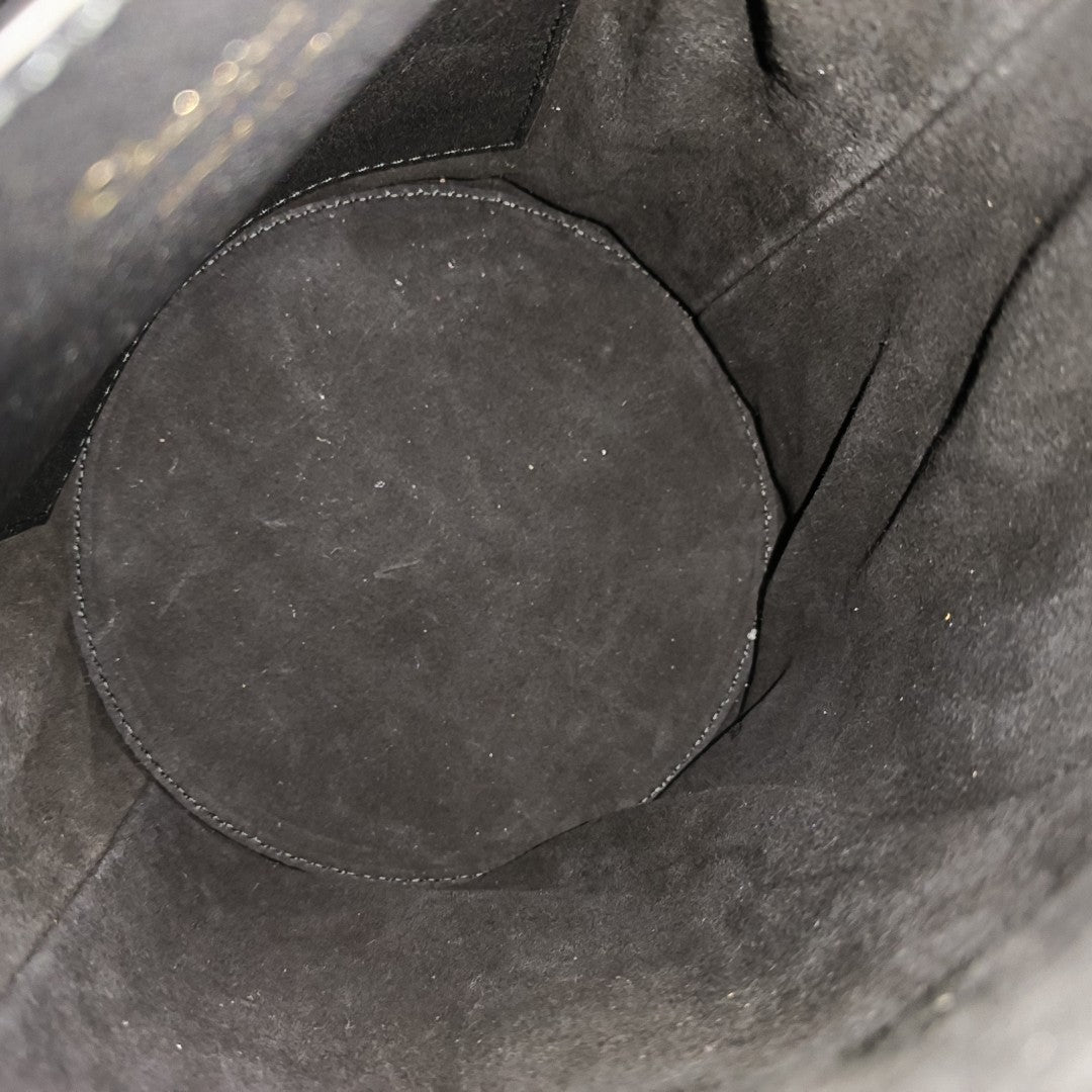 Drawstring Cannage Calfskin Black