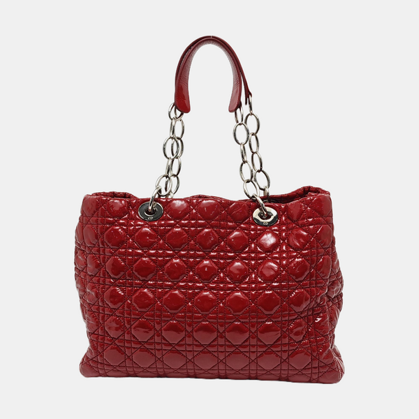 Dior Soft Large Cannage Patent Leather Red