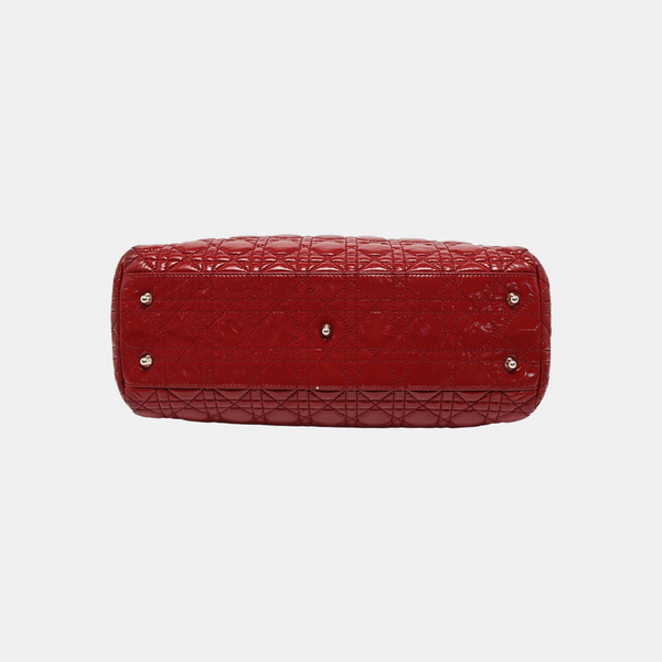 Dior Soft Large Cannage Patent Leather Red