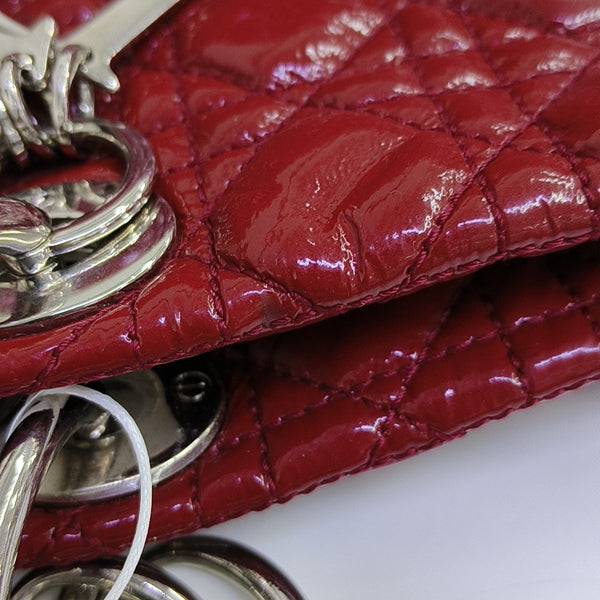 Dior Soft Large Cannage Patent Leather Red