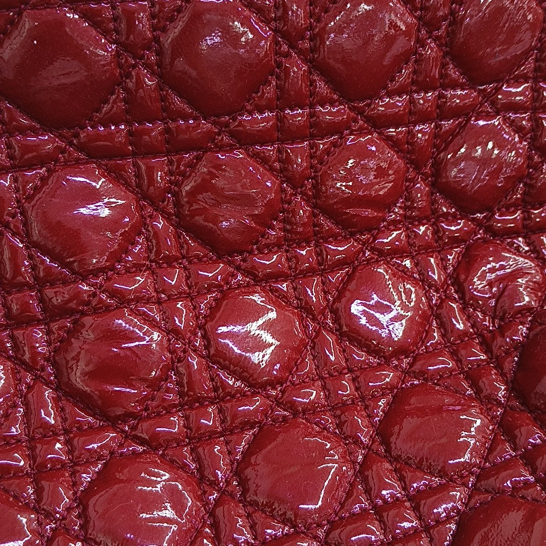 Dior Soft Large Cannage Patent Leather Red