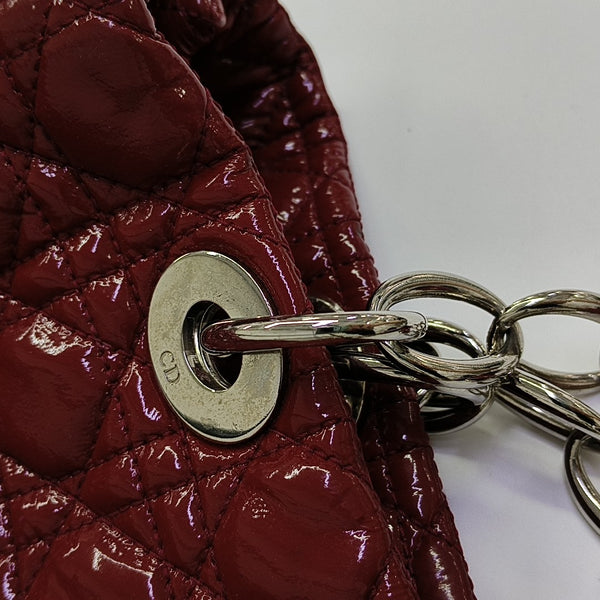 Dior Soft Large Cannage Patent Leather Red