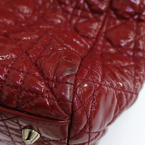 Dior Soft Large Cannage Patent Leather Red
