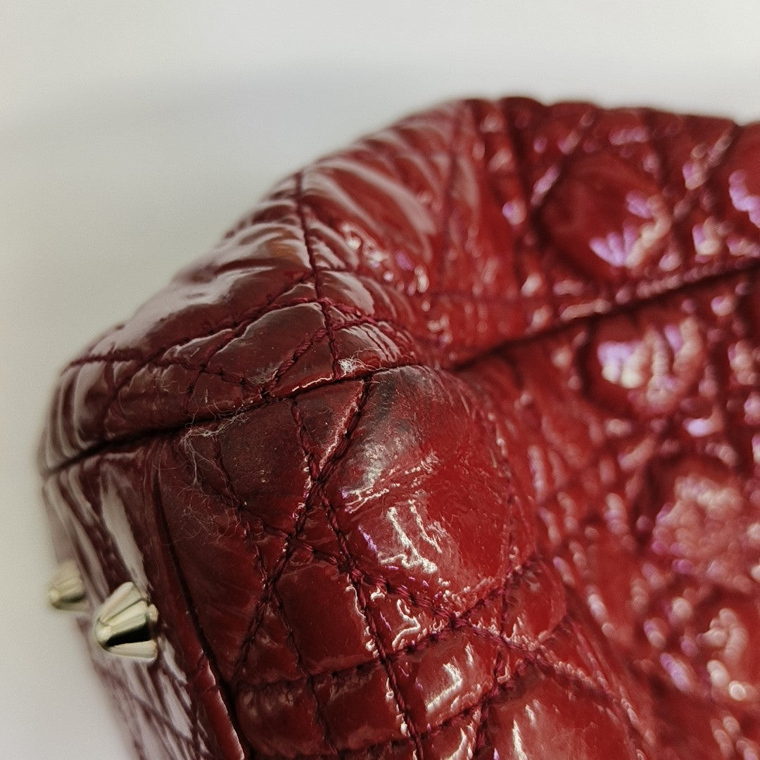 Dior Soft Large Cannage Patent Leather Red