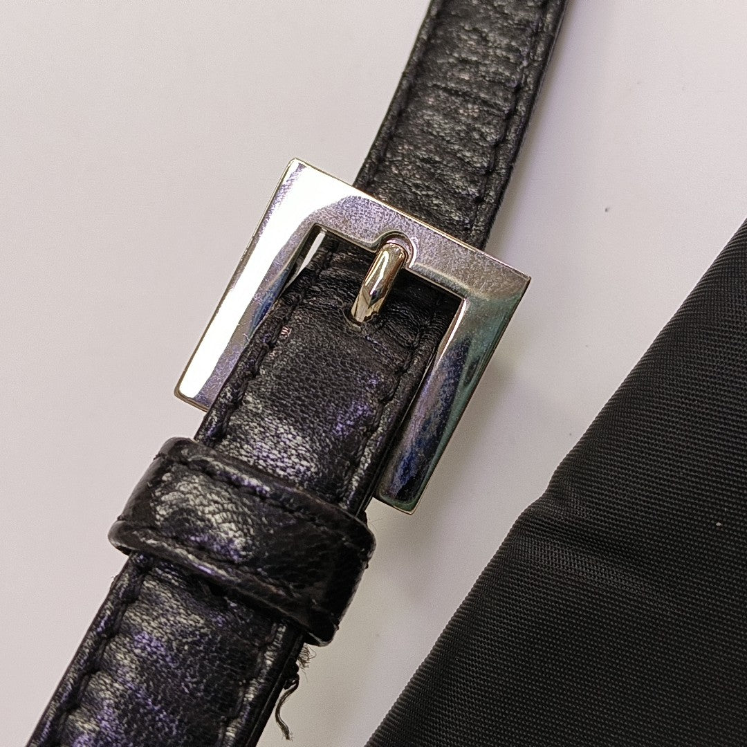 Nylon Top Handle Bag Black