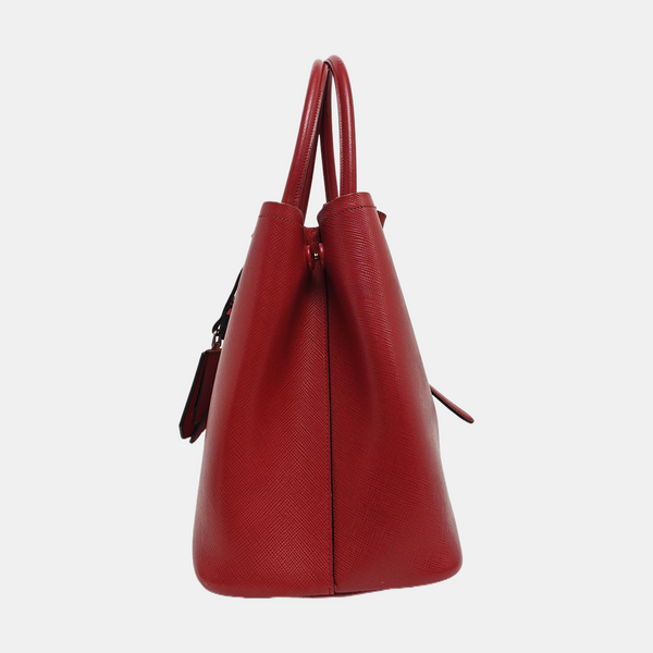 Double Large Saffiano Calfskin Red