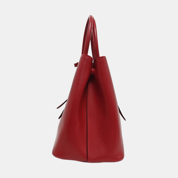 Double Large Saffiano Calfskin Red