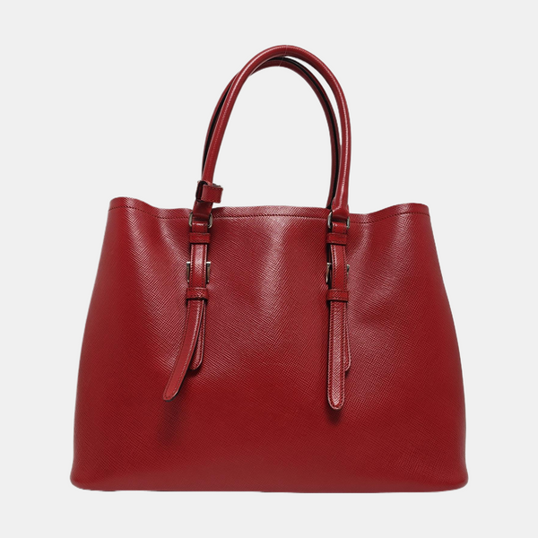 Double Large Saffiano Calfskin Red