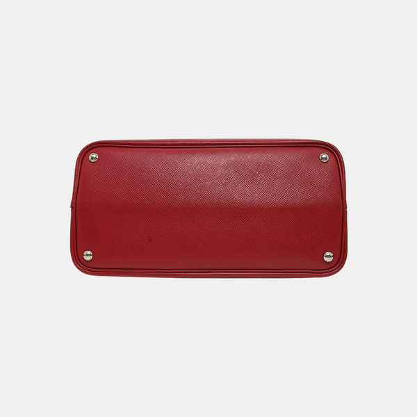 Double Large Saffiano Calfskin Red