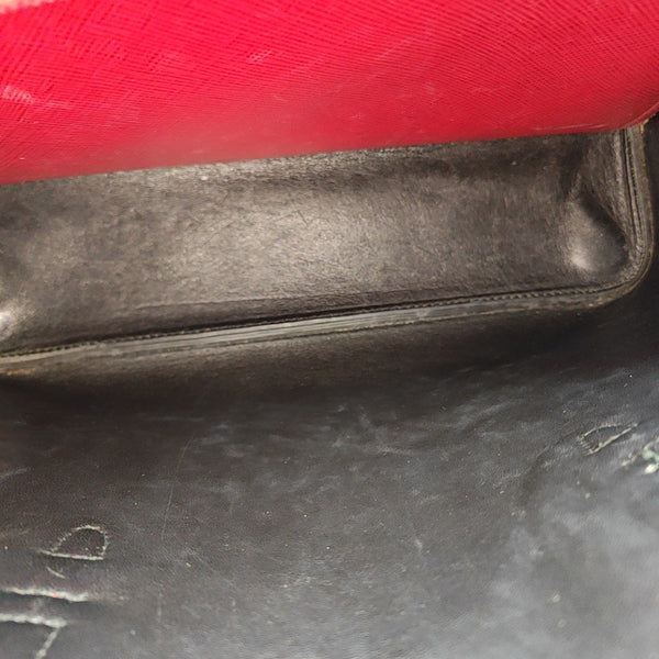 Double Large Saffiano Calfskin Red