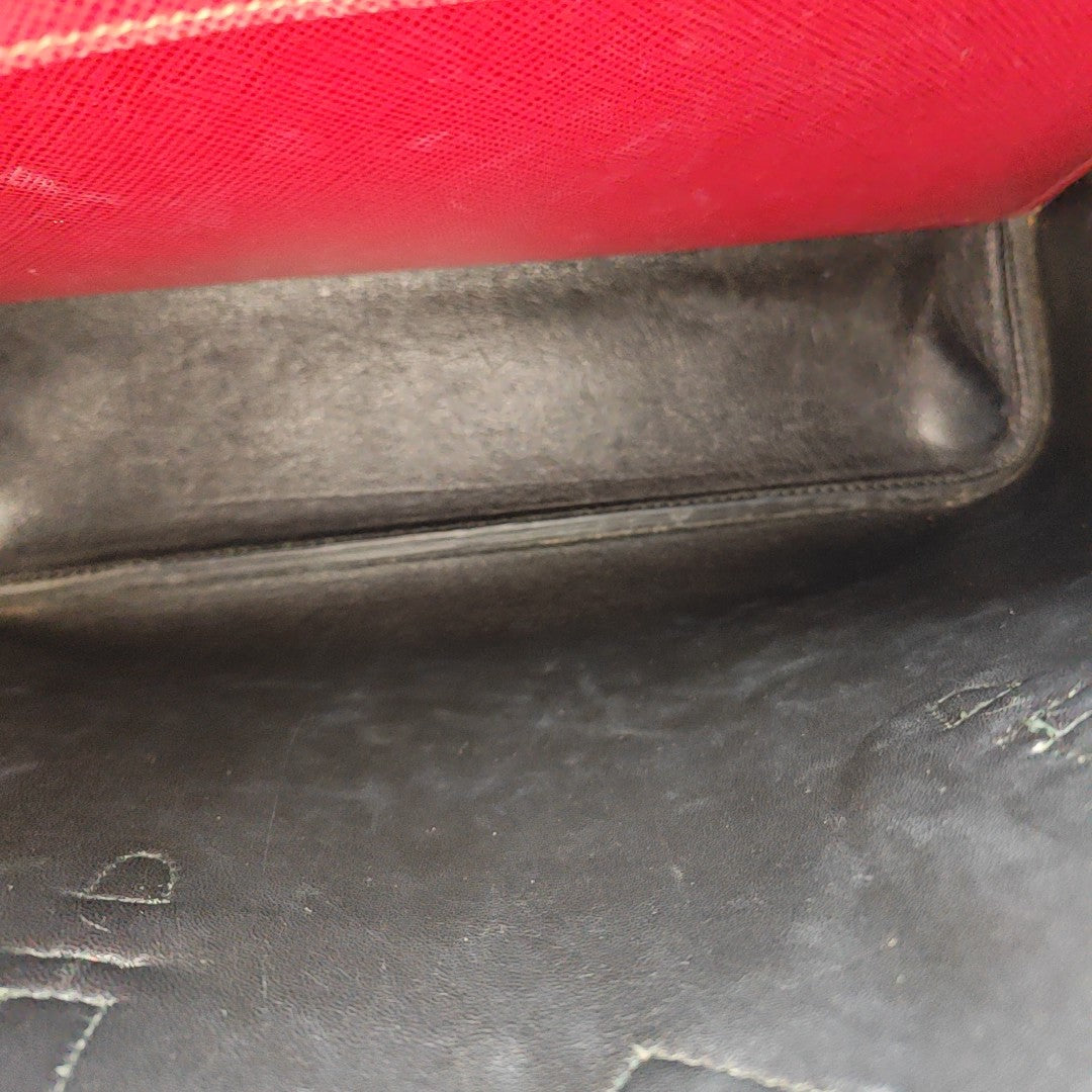 Double Large Saffiano Calfskin Red
