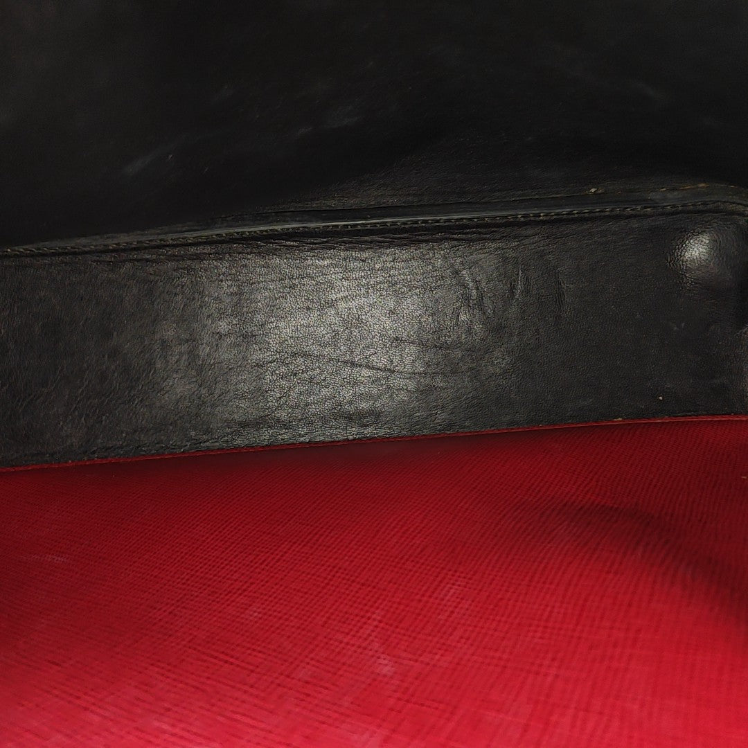 Double Large Saffiano Calfskin Red