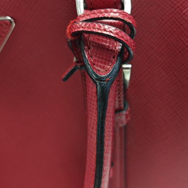 Double Large Saffiano Calfskin Red