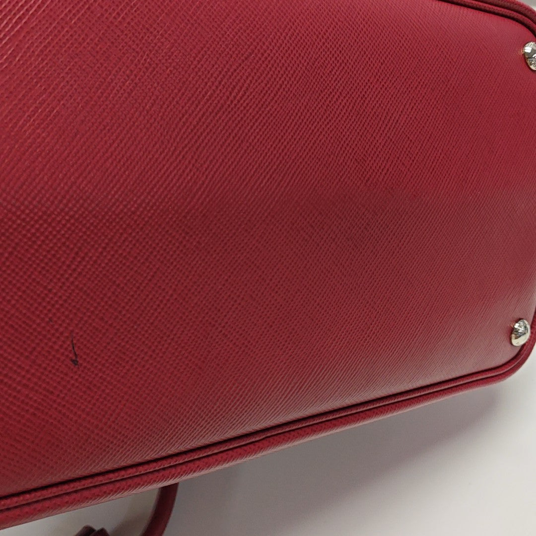 Double Large Saffiano Calfskin Red