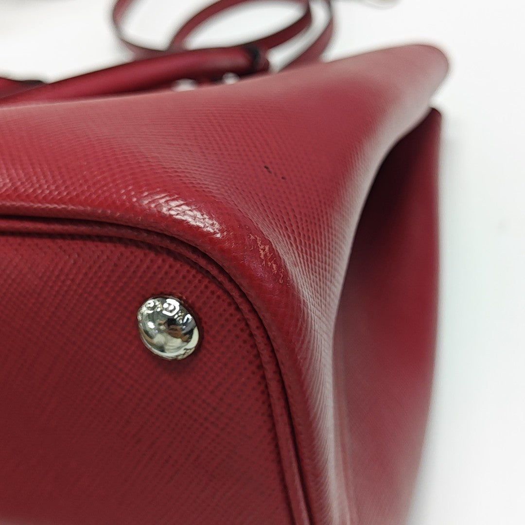 Double Large Saffiano Calfskin Red
