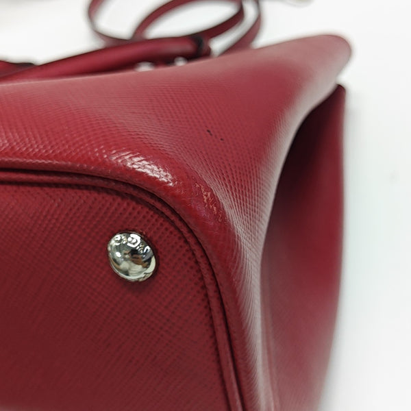 Double Large Saffiano Calfskin Red