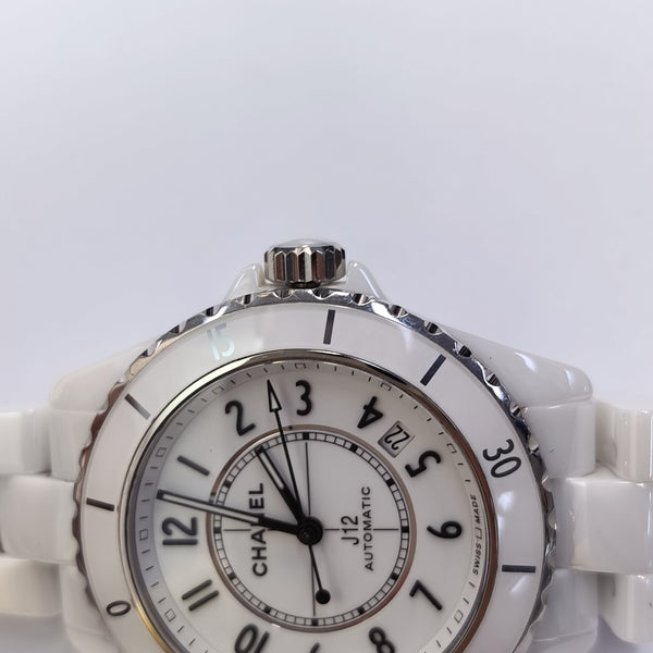 J12 38mm White Automatic Watch