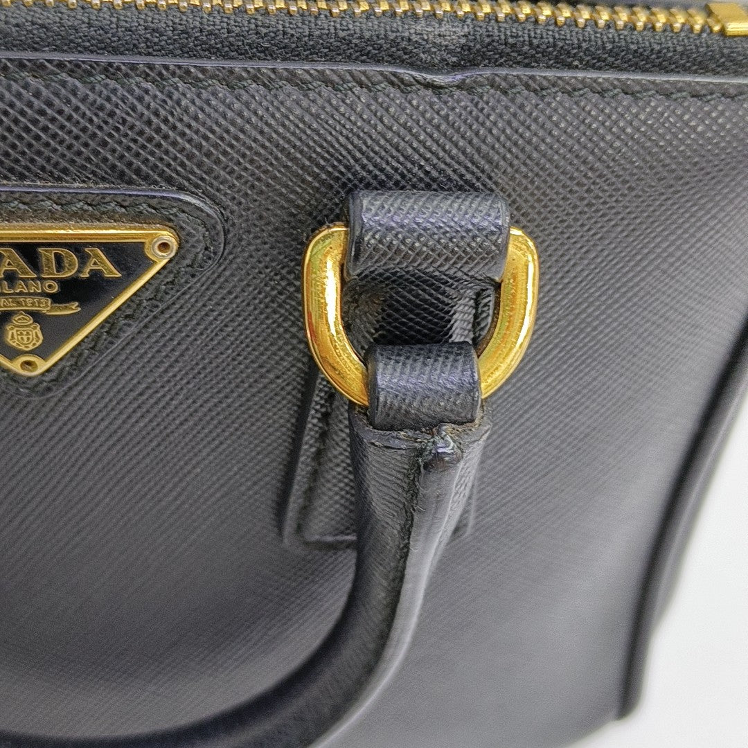 Galleria Super Mini Saffiano Calfskin Black