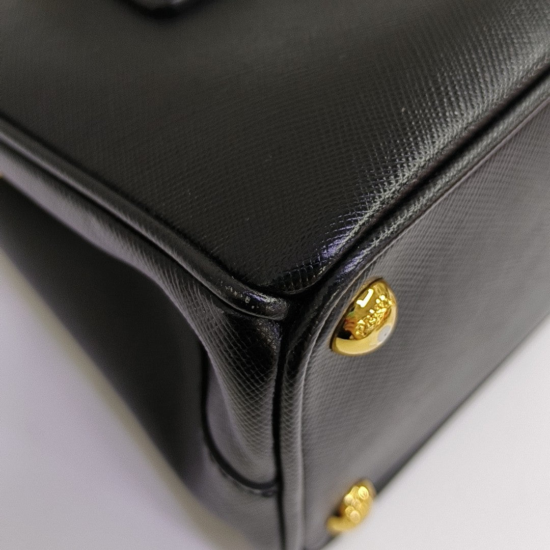 Galleria Super Mini Saffiano Calfskin Black