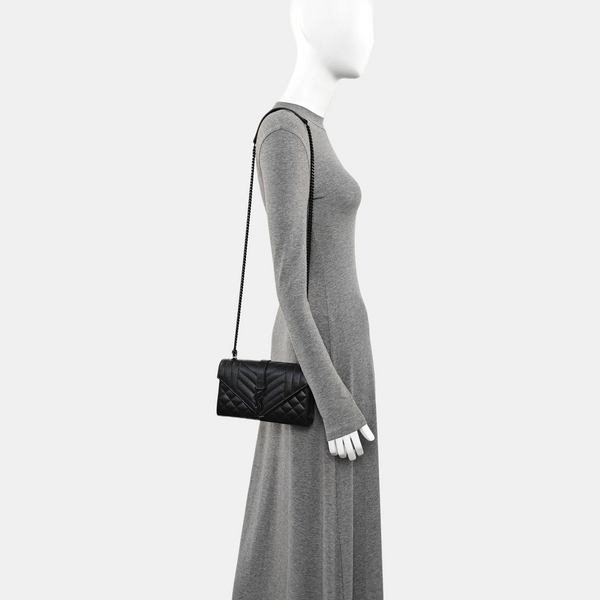 ENVELOPE Small Quilted Calfskin Black