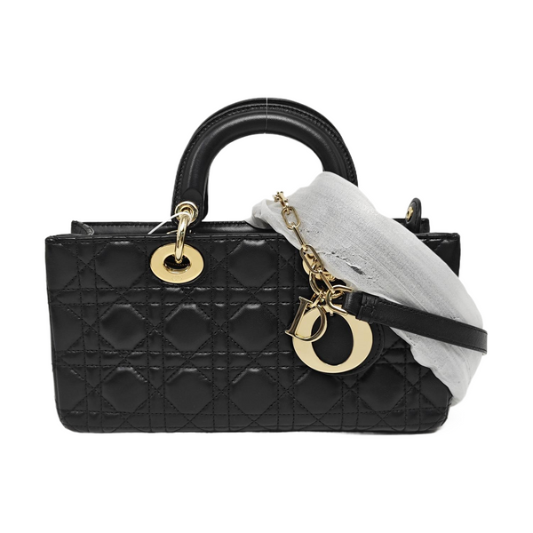 Lady D-Joy Medium Cannage Lambskin Black