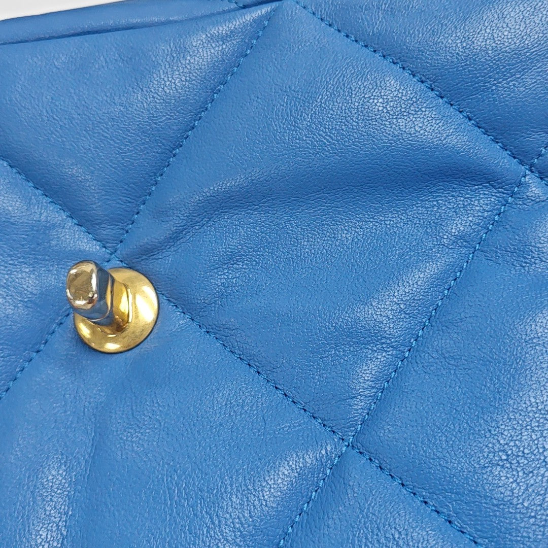 CHANEL 19 Small Quilted Lambskin Blue