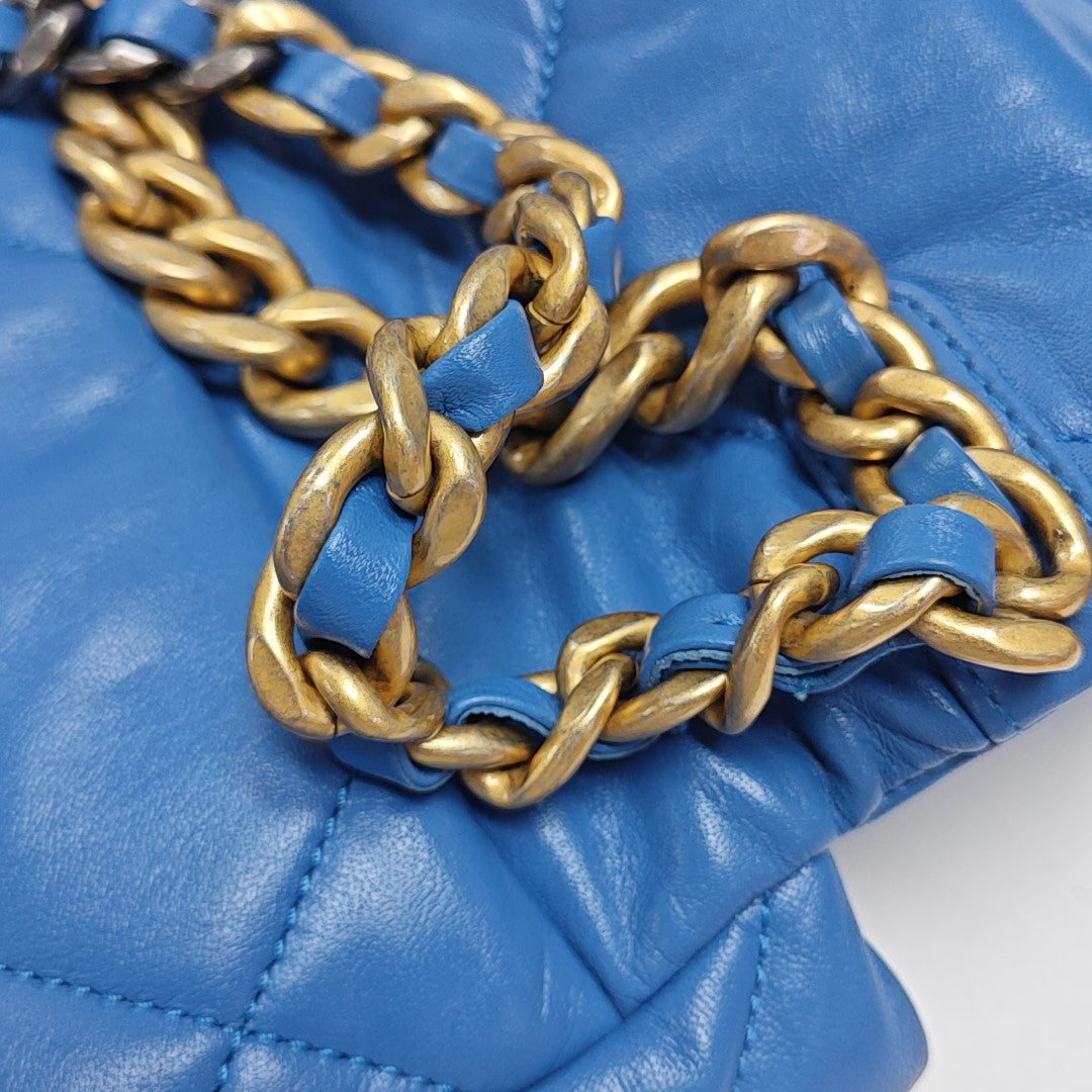 CHANEL 19 Small Quilted Lambskin Blue