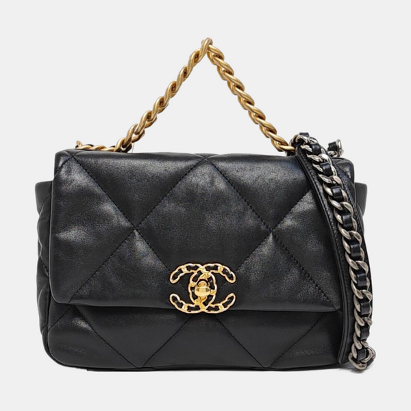 CHANEL 19 Small Quilted Lambskin Black
