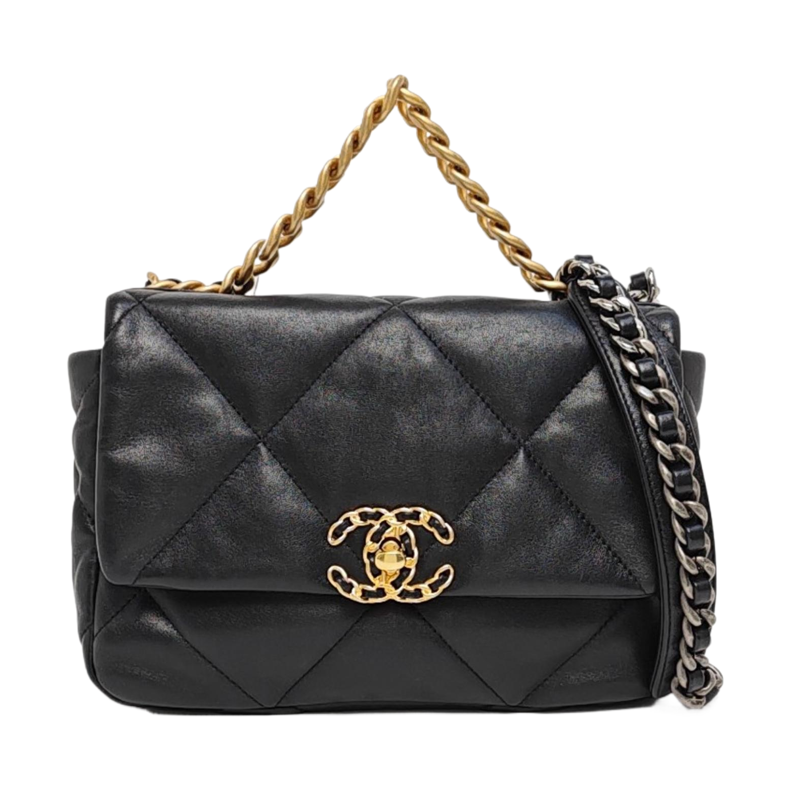 CHANEL 19 Small Quilted Lambskin Black
