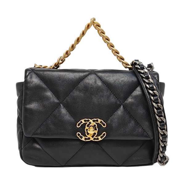 CHANEL 19 Small Quilted Lambskin Black