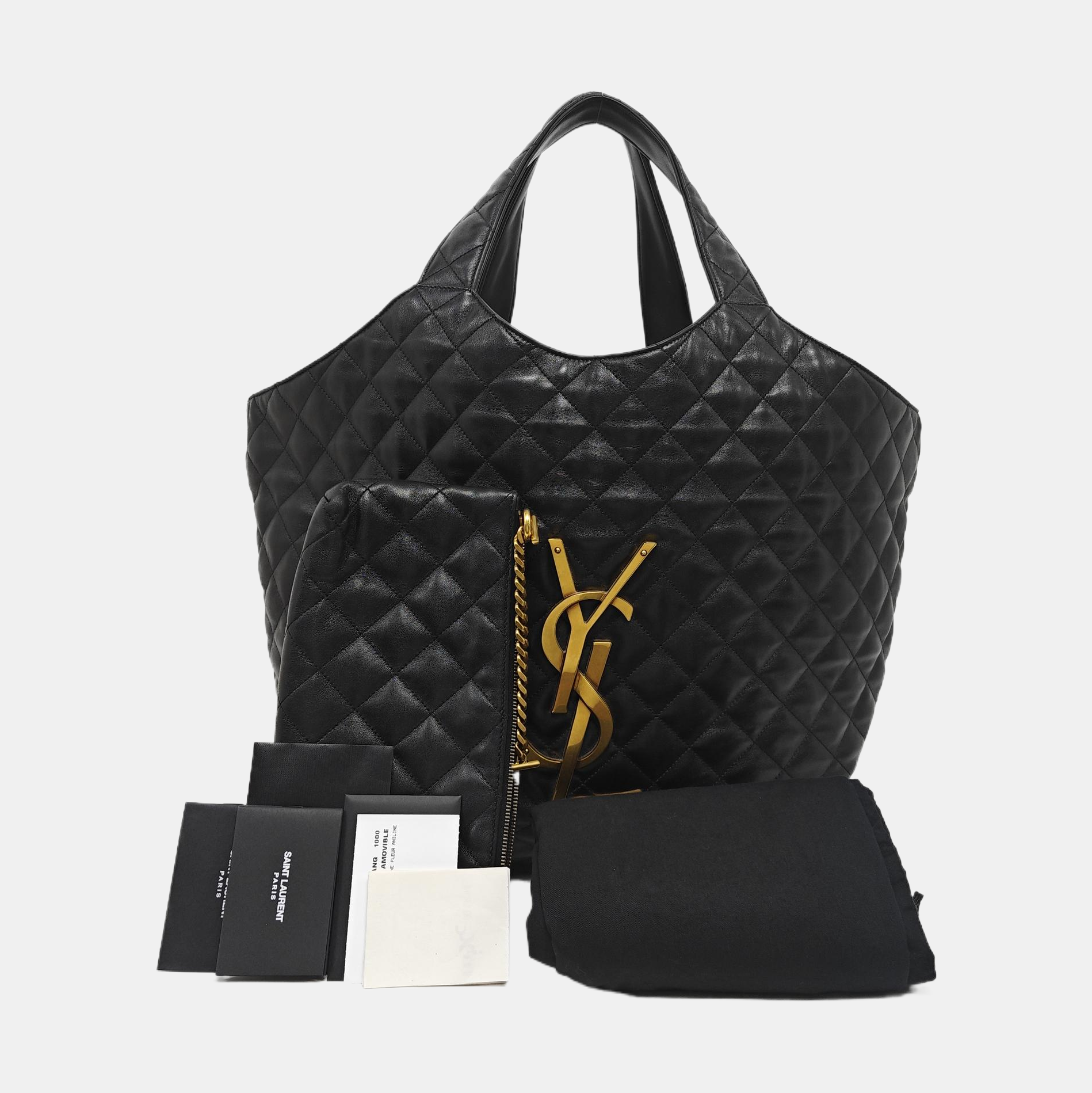 ICARE Extra Large Quilted Lambskin Black